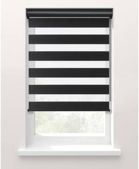 Duo Rolgordijn Larisa Lichtdoorlatend - (15049) - Polyester - Zwart - 120x10x10 Cm
