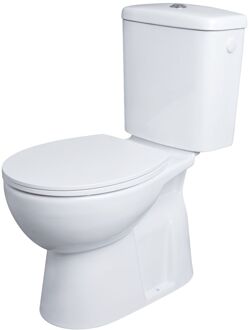 Duoblok Toilet Avisio I Ao Aansluiting I Randloos Toiletpot Wit