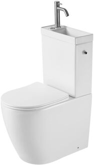 Duoblok Toilet Senio Met Randloze Toiletpot - Wit