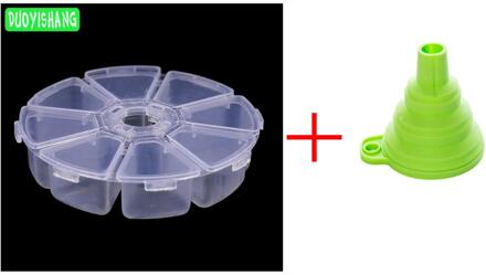DUOYISHANG Ronde 8 Cellen Plastic Transparant Huis Opbergdoos DIY Diamant Schilderen Tool Sieraden Accessoires Organizer 8Girds-LD-groen