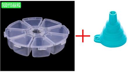 DUOYISHANG Ronde 8 Cellen Plastic Transparant Huis Opbergdoos DIY Diamant Schilderen Tool Sieraden Accessoires Organizer 8Girds-LD-Skyblue