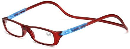 Duoyuanse Mode Leesbril Magneet Vouwen Handig Ultralichte Verziendheid Bril Voor Ouderen Mannen/Vrouwen Anti-vermoeidheid +100 / 1003HL