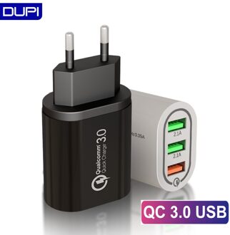 Dupi Quick Charge 3.0 Voor Iphone Charger Muur Snel Opladen Voor Samsung Xiaomi Mi Huawei Mobiele Telefoon Laders Adapter zwart / eu