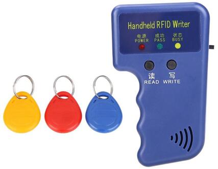 Duplicator Sleutel Handheld 125 KHz RFID Id-kaart Copier Schrijver Reader Beschrijfbare EM4305 Id-kaart AWID Kaart Kan worden Gekopieerd zwart/Blauw RFID Writer reeks