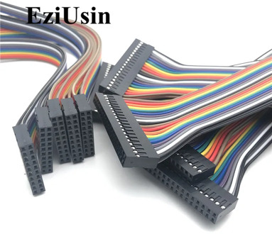Dupontline Dupont Wire Cable 20cm Female Male 2.54mm Pin Header Connector Double Row Head 2*2/3/4/5/6/7/8/9/10/12/13/15/16/20p