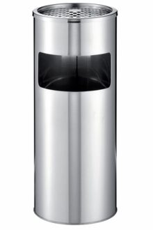 Durable afvalbak met asbak Atlanta 19 liter, roestvrij staal
