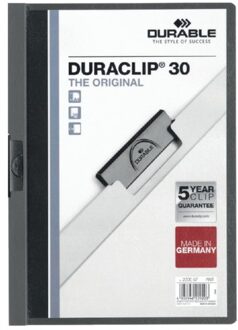 Durable Klemmap durable 2200 A4 pl/tr 3mm antraciet/grijs 25 stuks