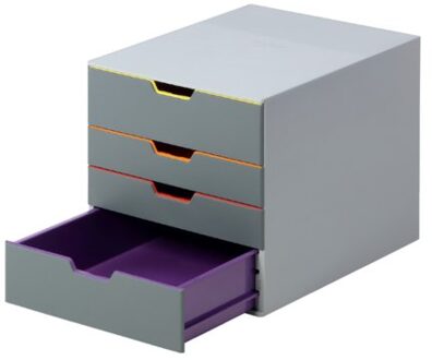 Durable Ladenbox Durable Varicolor 4 laden grijs Transparant