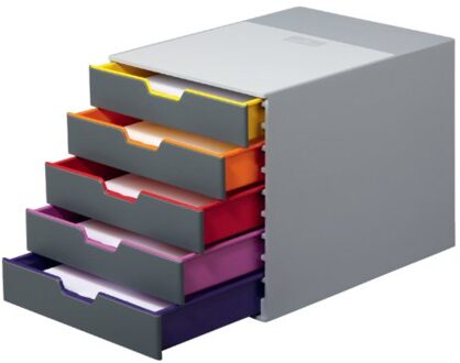 Durable Ladenbox Durable Varicolor 5 laden grijs Transparant