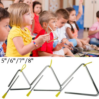 Durable Metal 5/6/7/8 Inch Triangle Musical Instrument Band Percussion Children's Toy Orff Triangle Musical instrument