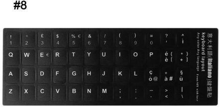 Durablerussian/Frans/Spaans/Japans/Duits/Arabisch/Koreaanse/Italiaanse Toetsenbord Taal Sticker Zwarte Achtergrond met Italian