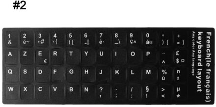 Durablerussian/Frans/Spaans/Japans/Duits/Arabisch/Koreaanse/Italiaanse Toetsenbord Taal Sticker Zwarte Achtergrond met