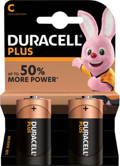 Duracell 2x Duracell C Plus batterijen alkaline LR14 MN1400 1.5 V Multi