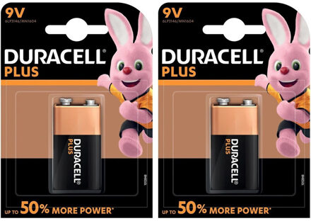 Duracell 2x Duracell V9 Plus batterijen alkaline LR61 9 V - batterij 9v blok