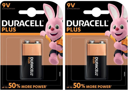 Duracell 2x Duracell V9 Plus batterijen alkaline LR61 9 V