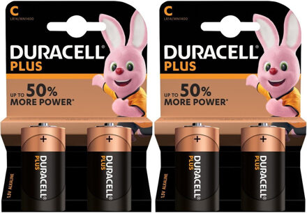 Duracell 4x Duracell C Plus batterijen alkaline LR14 MN1400 1.5 V - Batterijen