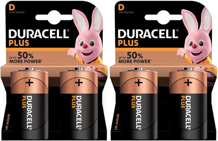 Duracell 4x Duracell D Plus batterijen alkaline LR20 MN1300 1.5 V - Batterijen