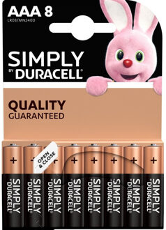 Duracell 8x Duracell AAA Simply batterijen alkaline LR03 MN2400 1.5 V