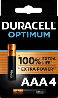 Duracell Alka Optimum AAA-batterijen 4 stuks