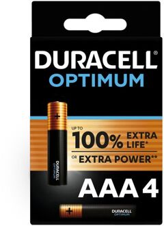 Duracell Alka Optimum AAA-batterijen 4 stuks