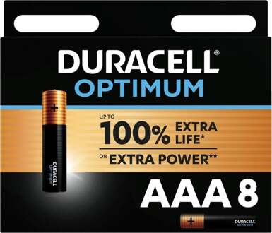 Duracell Alka Optimum AAA-batterijen 8 stuks