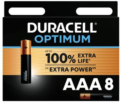 Duracell Alka Optimum AAA-batterijen 8 stuks