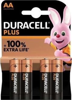 Duracell Alka Plus AA-batterijen 4 stuks