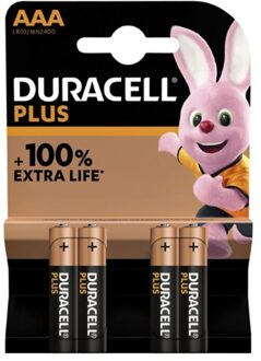 Duracell Alka Plus AAA-batterijen 4 stuks