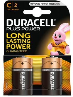 Duracell Alka Plus C batterijen 2 stuks