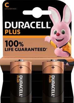 Duracell Alka Plus C batterijen 2 stuks