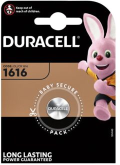 Duracell Batterij Duracell knoopcel 1xCR1616 lithium O16mm 3V-50mAh Assorti