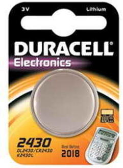 Duracell Batterij Duracell knoopcel 1xCR2430 lithium O24mm 3V-280mAh Assorti