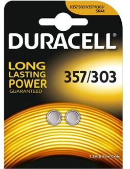 Duracell Batterij Duracell knoopcel 2x357/303 zilver oxide O11,6mm 2 stuks Assorti