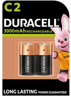 Duracell Batterij oplaadbaar Duracell 2xC 3000mAh Plus