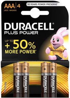 Duracell Plus Power alkaline AAA-batterijen 4 stuks