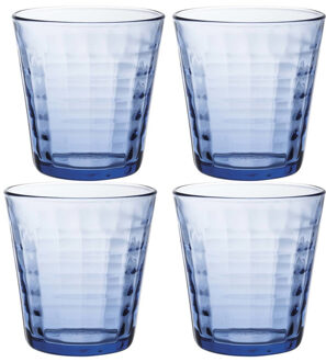 Duralex 4x Drinkglazen/waterglazen blauw Prisme hardglas 27,5 cl
