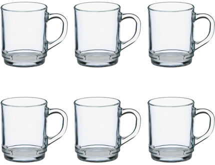 Duralex 6x Koffie/theeglazen Versailles 260 ml - Koffie- en theeglazen Transparant