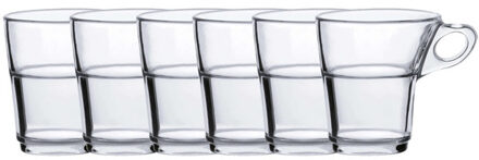 Duralex 6x Theeglazen/koffieglazen transparant 220 ml Caprice