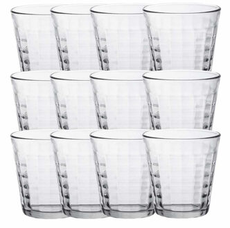 Duralex Drinkglazen Prisme - 12x stuks - glas - 275 ml - Waterglazen - Koffieglazen - Theeglazen