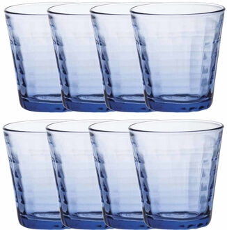 Duralex Drinkglazen Prisme - 16x stuks - blauw - 220 ml - waterglazen