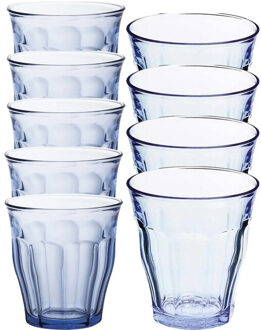 Duralex Drinkglazen/waterglazen blauw Picardie set 250/310 ml 24-delig - Drinkglazen