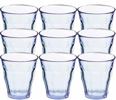 Duralex Drinkglazen/waterglazen Picardi - 24x stuks - blauw - 310 ml - Koffie glazen