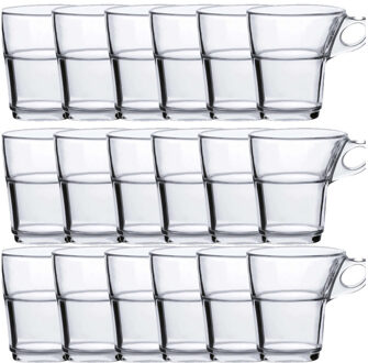 Duralex Espresso glazen Caprice transparant - 24x stuks - 90 ml - Koffie/espresso kopjes van glas