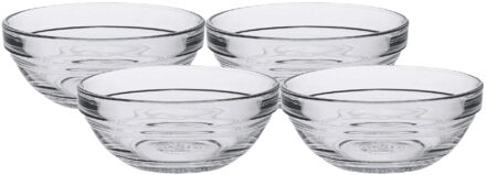 Duralex Kleine sausschaaltjes rond - glas - 18x stuks - Dia 9 x 4 cm - 125 ml