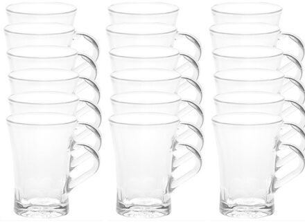 Duralex Koffie en Theeglazen Amalfi - 18x stuks - glas - 170 ml - transparant - Lungo