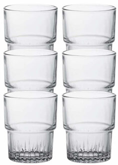 Duralex koffie/espresso glazen Empilable - 6x stuks - transparant - 160 ml - Drinkglazen