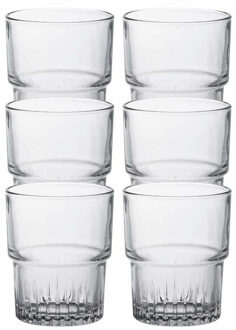 Duralex Koffie glazen Empilable - 6x stuks - 200 ml - Whiskey/Drink glazen - glas - espresso