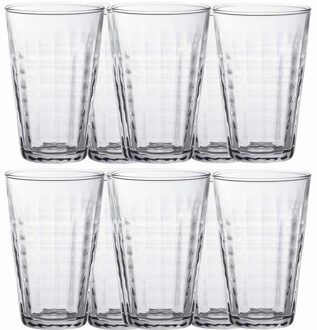 Duralex Longdrinkglazen Prisme - 18x stuks - glas - 330 ml - transparant - Koffie/thee glazen