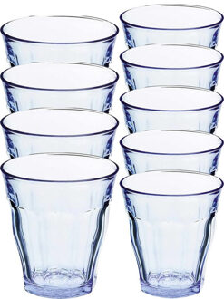 Duralex Picardie - set 12x glazen - 250 ml en 310 ml - blauw