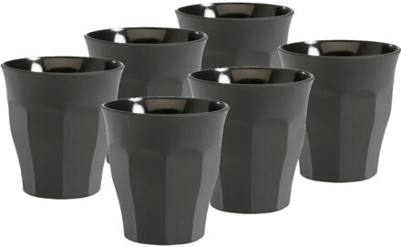 Duralex Set van 12x stuks koffie/espresso glazen grijs 90 ml Picardie - Koffie- en theeglazen